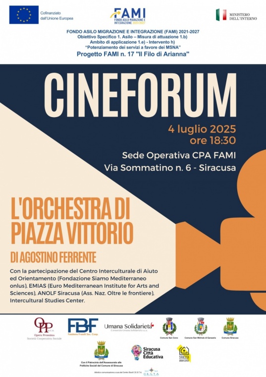 Cineforum a Siracusa: “L’Orchestra di Piazza Vittorio” di Agostino Ferrente
